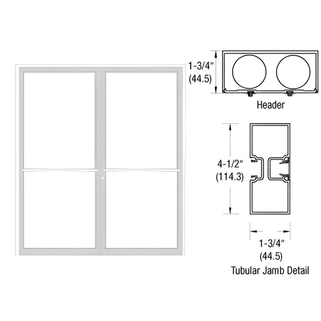 CRL-U.S. Aluminum Custom Sized Bone White KYNAR® Paint Series 450 Tubular Center Hung Up and Over Frame Complete (2F)