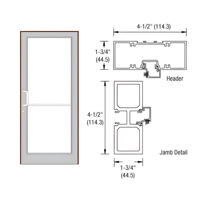 CRL-U.S. Aluminum Custom Sized Bronze Black Anodized Series 450 Tubular Butt Hinge Up and Over Frame Complete (1F)