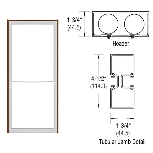 CRL-U.S. Aluminum Custom Sized Bronze Black Anodized Series 450 Tubular Center Hung Pivot Up and Over Frame Complete (1F)