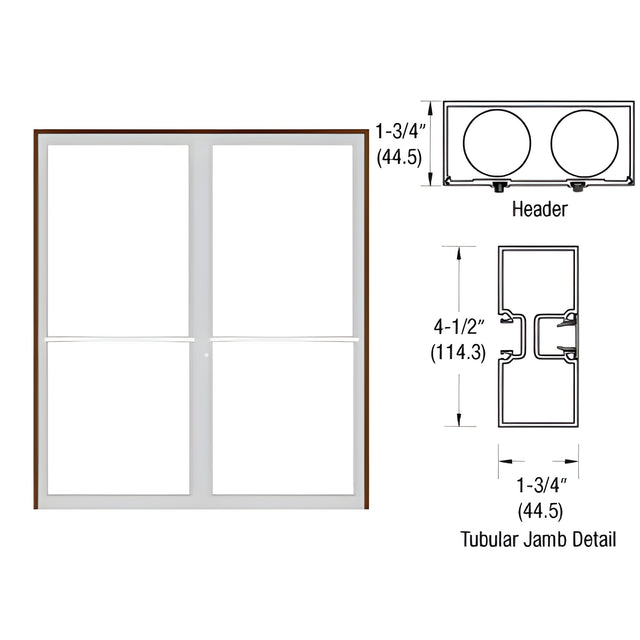 CRL-U.S. Aluminum Custom Sized Bronze Black Anodized Series 450 Tubular Center Hung Up and Over Frame Complete (2F)