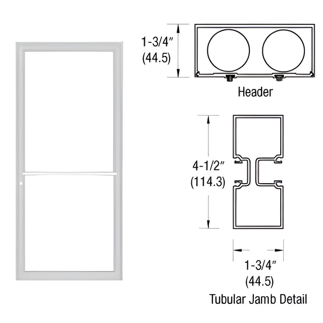 CRL-U.S. Aluminum Custom Sized Clear Anodized Series 450 Tubular Center Hung Pivot Up and Over Frame Complete (1F)
