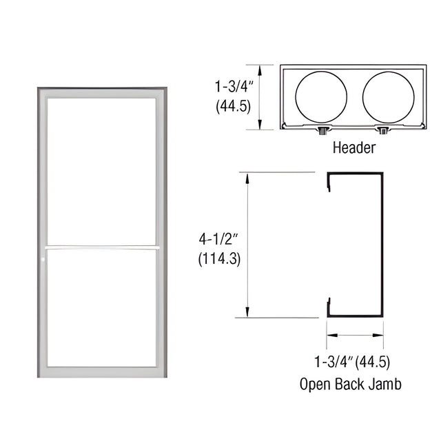 CRL-U.S. Aluminum Custom Sized Clear Anodized Series 450 Up and Over Single Door Frame