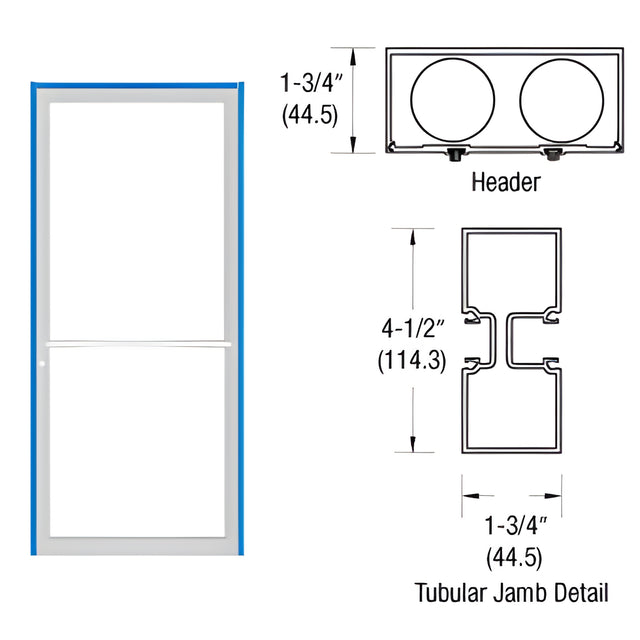 CRL-U.S. Aluminum Custom Sized Custom Paint Series 450 Tubular Center Hung Pivot Up and Over Frame Complete (1F)