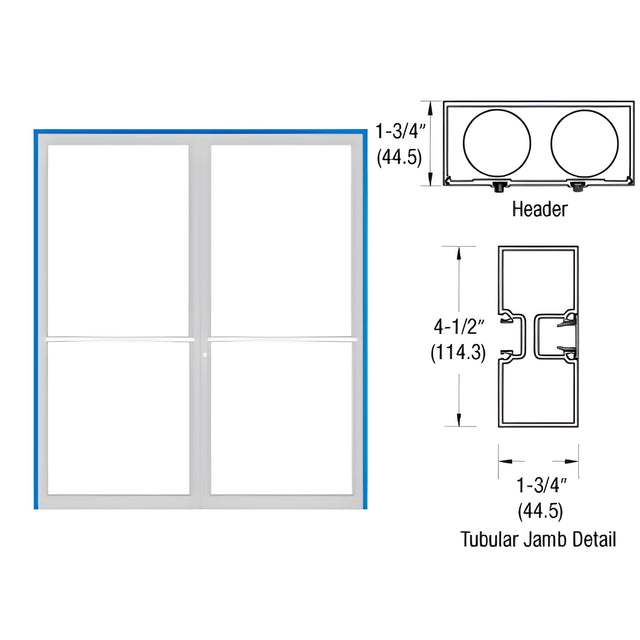 CRL-U.S. Aluminum Custom Sized Custom Paint Series 450 Tubular Center Hung Up and Over Frame Complete (2F)