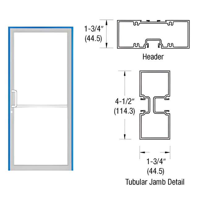 CRL-U.S. Aluminum Custom Sized Standard KYNAR® Series 450 Tubular Gear Hinge Up and Over Frame Complete (1F)