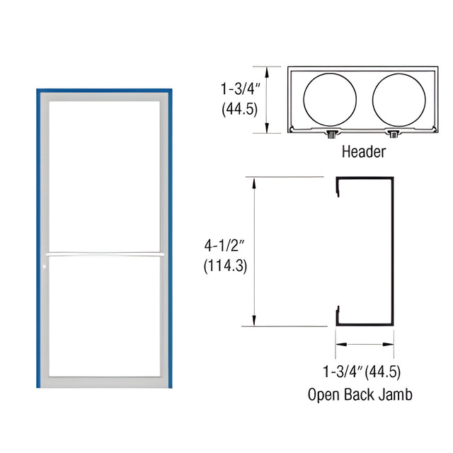 CRL-U.S. Aluminum Custom Sized and Custom KYNAR® Paint Series 450 Up and Over Single Door Frame