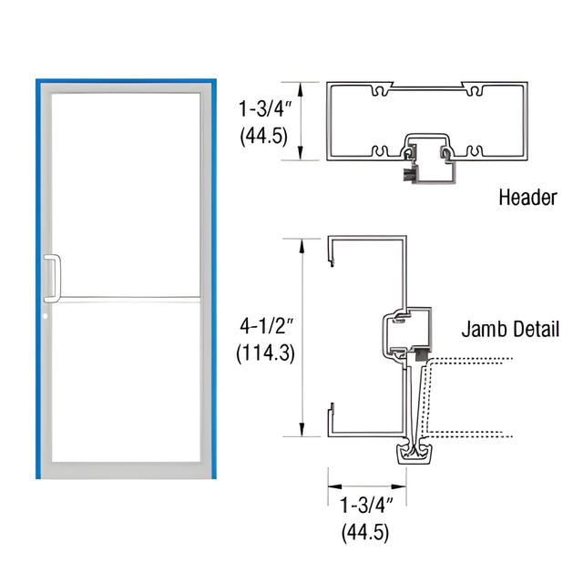 CRL-U.S. Aluminum Custom Sized and Custom KYNAR® Paint Series 450 Open Back Gear Hinge Up and Over Frame Complete (1F)