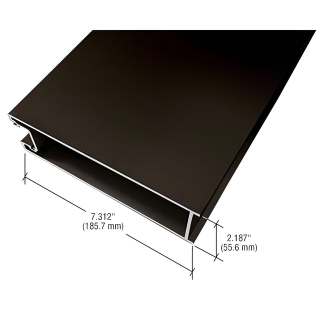 CRL-U.S. Aluminum Dark Bronze/Black Anodized Class 1 7-5/16" Bottom Rail IG500 Door for 9/16" Glazing - 21'