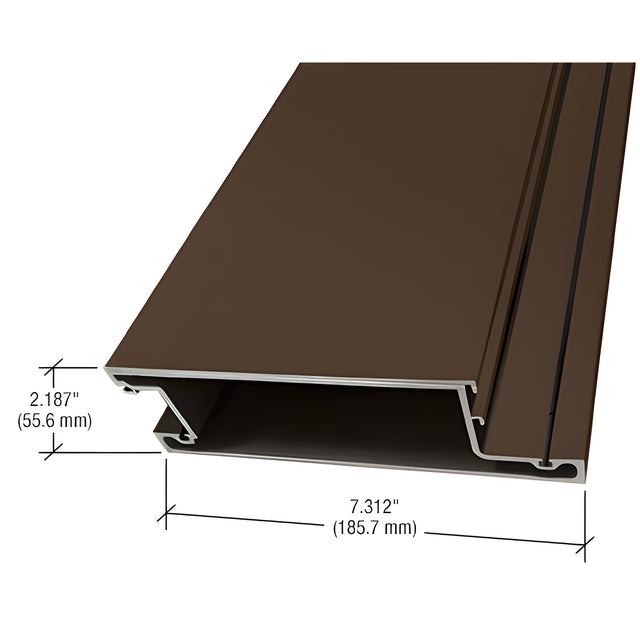 CRL-U.S. Aluminum Dark Bronze/Black Anodized Class 1 7-5/16" Mid-Rail for 9/16" Glass - 21'0