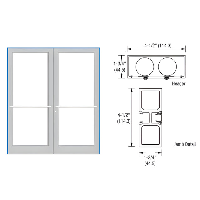 CRL-U.S. Aluminum Dark Bronze/Black Anodized Class 1 75-1/2" x 85-3/4" Series DF800 Tubular Center Hung Up and Over Frame Complete (2F)