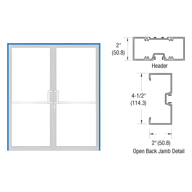 CRL-U.S. Aluminum Dark Bronze/Black Anodized Class 1 76" x 86" 451 Series Single Acting Up and Over Double Door Frame