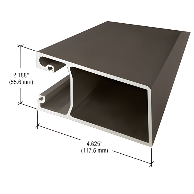 CRL-U.S. Aluminum Dark Bronze/Black Anodized Class 1 Beveled Door Stile for 9/16" Glass - 21'-2"