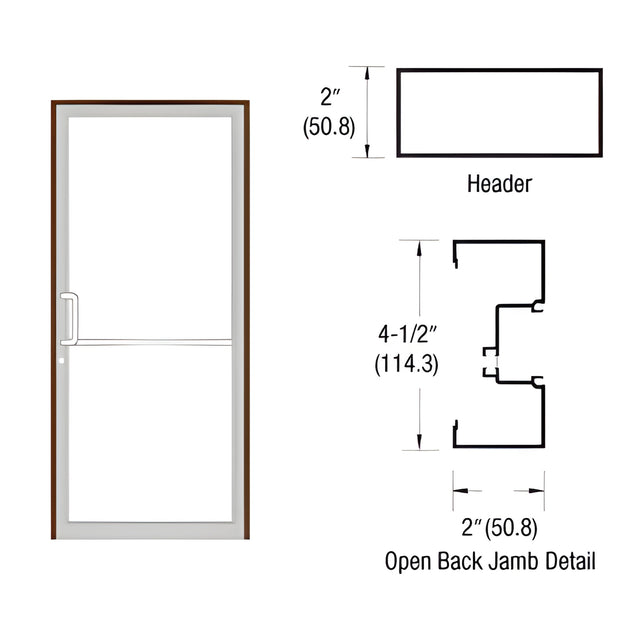 CRL-U.S. Aluminum Dark Bronze/Black Anodized Class 1 Custom Size Series IT451 Open Back Offset Pivot Up and Over Door Frame Complete (1F)