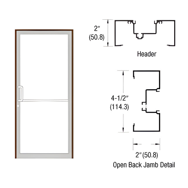 CRL-U.S. Aluminum Dark Bronze/Black Anodized Class 1 Custom Size Series IT451 Open Back Offset Pivot Up and Over Frame Complete (1F)