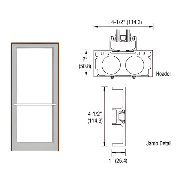 CRL-U.S. Aluminum Dark Bronze/Black Anodized Class 1 DF800 Up/Over Sub Frame for a Single Door