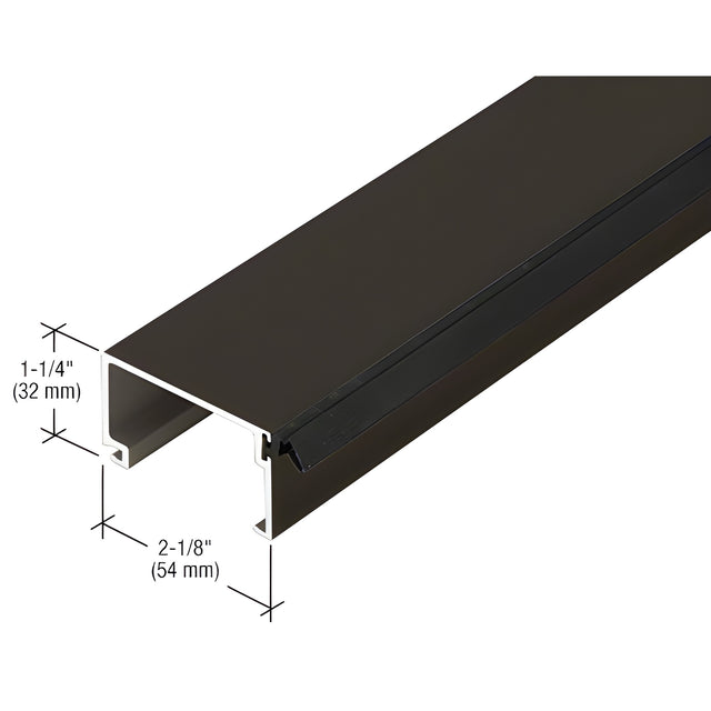 CRL-U.S. Aluminum Dark Bronze/Black Anodized Class 1 Door Stop with Weatherseal - 21'-2"