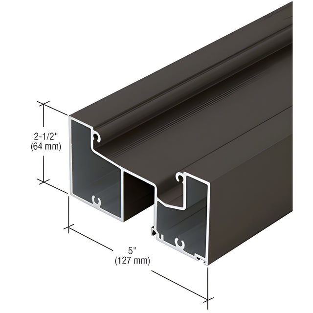 CRL-U.S. Aluminum Dark Bronze/Black Anodized Class 1 IG500 Series Door Frame Head for 9/16" Glass - 24'-2"