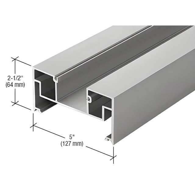 CRL-U.S. Aluminum Deep Pocket Door Jamb for 1-5/16" Glass, Clear Anodized Class 1 - 24'-2"