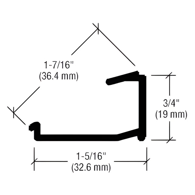 CRL-U.S. Aluminum Deep Pocket Reducer for 1/4" Transition Glazing, Clear Anodized Class 1 - 24'-2"