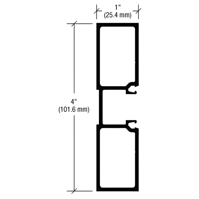 CRL-U.S. Aluminum Door Jamb 1" x 4", Bronze Black Anodized - 24'-2"