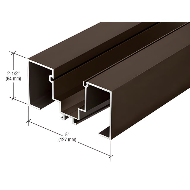 CRL-U.S. Aluminum Door Jamb for 1-5/16" Glass, Dark Bronze/Black Anodized Class 1 - 24'-2"