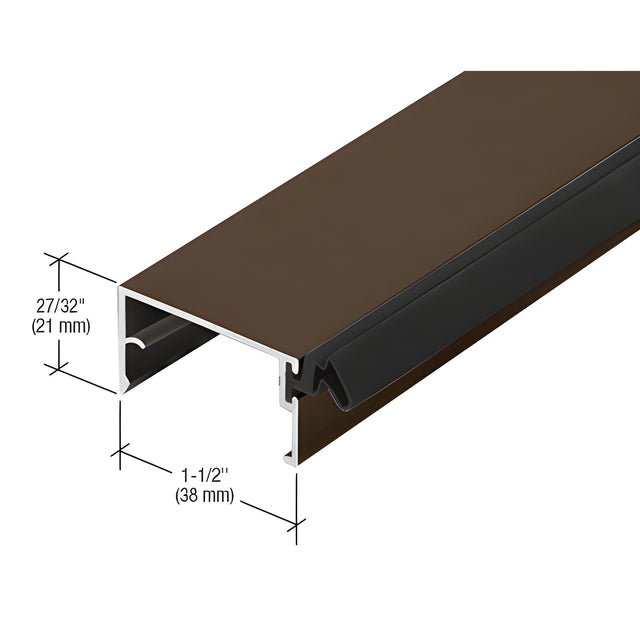 CRL-U.S. Aluminum Door Stop, Dark Bronze/Black Anodized Class 1, 21'-2"