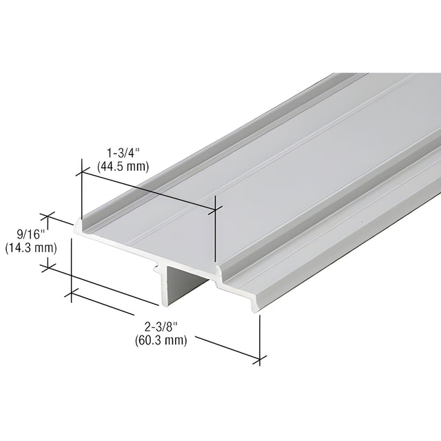 CRL-U.S. Aluminum Door Stop with Weatherseal, Clear Anodized Class 1 - 21'-2"