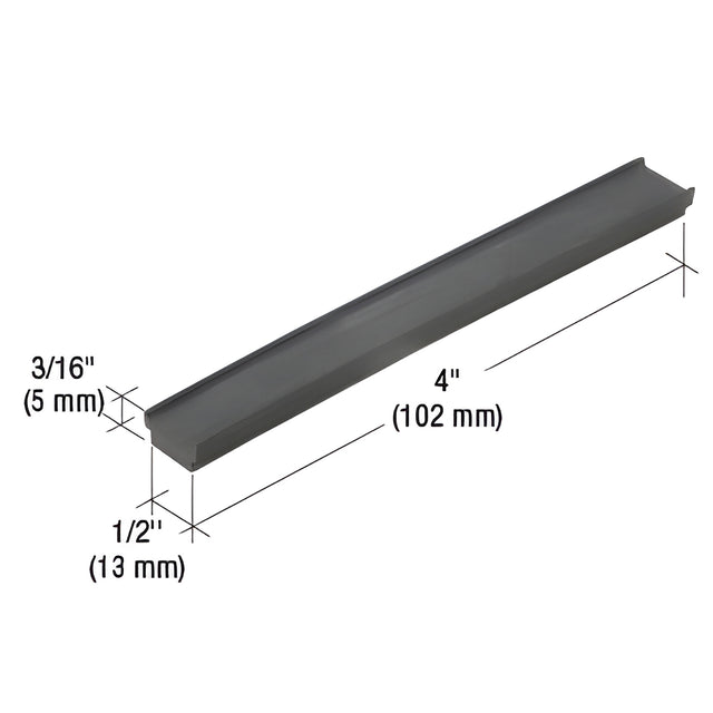 CRL-U.S. Aluminum EPDM 4" Setting Block for Bulkhead S425 with 1/4" Glazing- 100/Pk