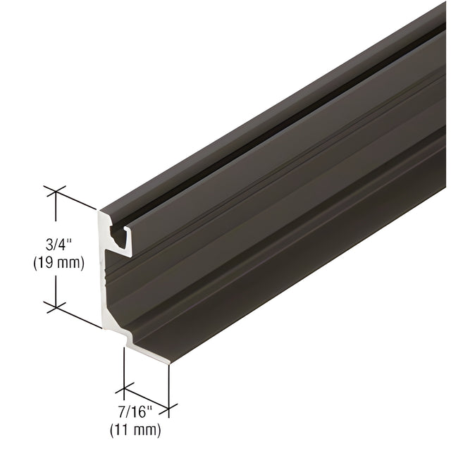 CRL-U.S. Aluminum Glass Stop for 1" Glass Door Header, Bronze Black Anodized - 21'-2"