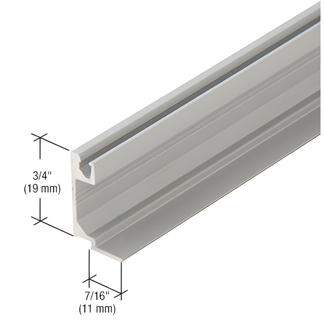 CRL-U.S. Aluminum Glass Stop for 1" Glass Door Header, Clear Anodized - 21'-2"
