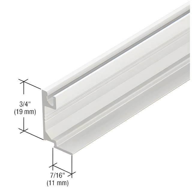 CRL-U.S. Aluminum Glass Stop for 1" Glass Door Header, White KYNAR® Paint - 21'-2"