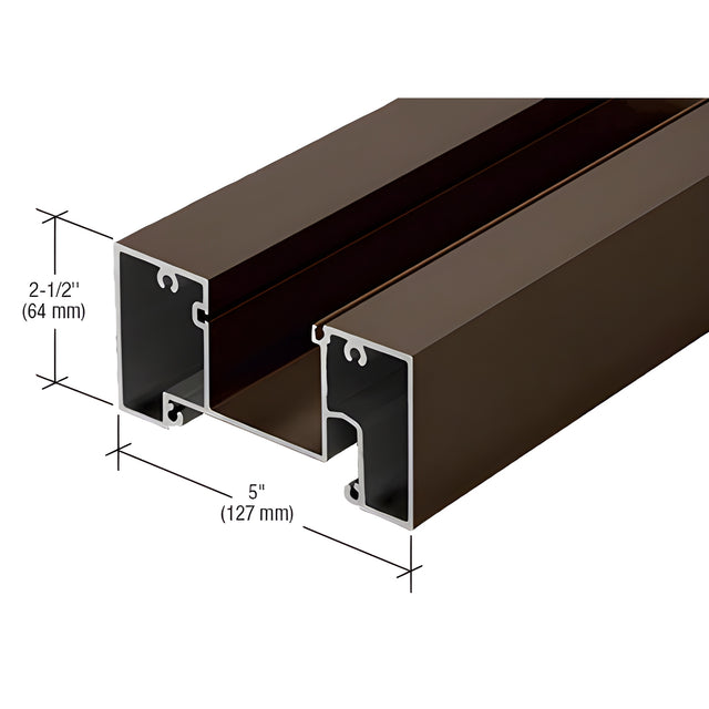 CRL-U.S. Aluminum Head Mullion for 1" Glass, 24'-2", Dark Bronze/Black Anodized Class 1