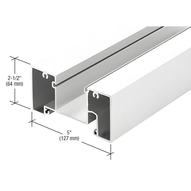 CRL-U.S. Aluminum Head Mullion for 1" Glass, 24'-2", White KYNAR® Paint