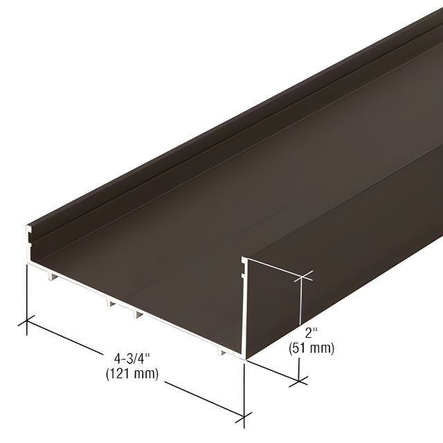 CRL-U.S. Aluminum Head and Sill Channel - 24'-2", Dark Bronze/Black Anodized Class 1