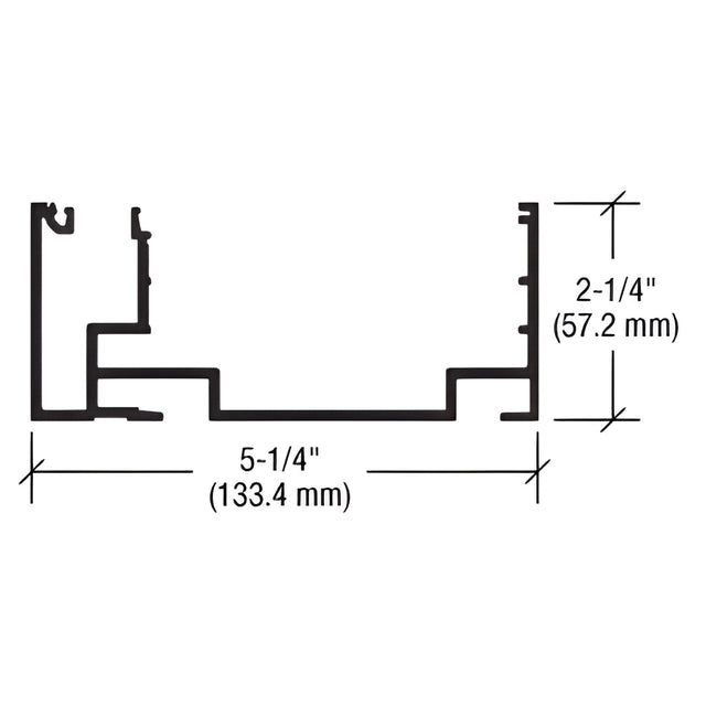 CRL-U.S. Aluminum Header/Sill for 1/4" Glass - 24'-2", Dark Bronze/Black Anodized Class 1