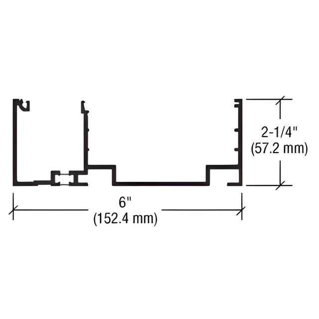 CRL-U.S. Aluminum Header/Sill for 1" Glass, Custom Paint - 24'-2"