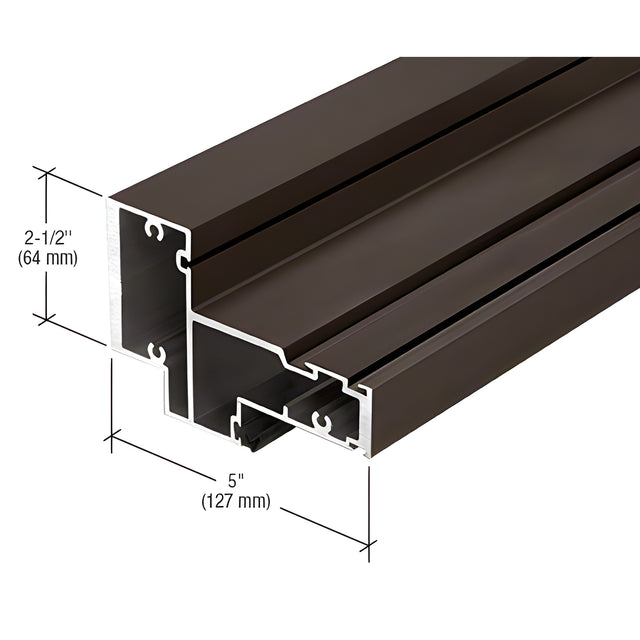 CRL-U.S. Aluminum Header for Transom, 1-5/16" Glass, Dark Bronze/Black Anodized Class 1, 24'-2"