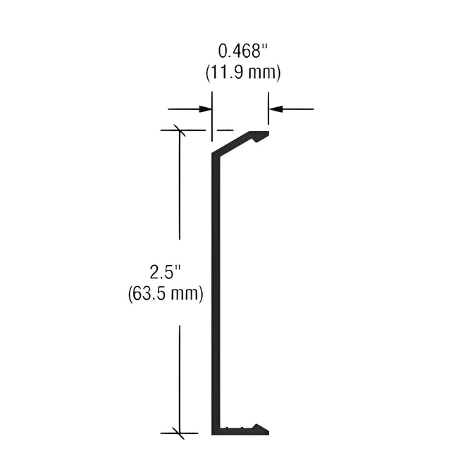 CRL-U.S. Aluminum Horizontal 2-1/2" Face Cap, Clear Anodized Class 1 - 24'-2"