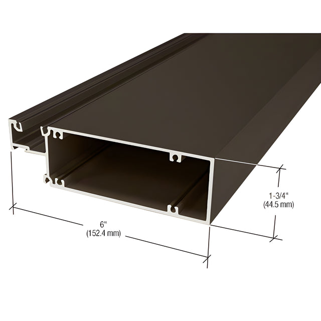 CRL-U.S. Aluminum Horizontal Mullion for 1/4" Glass, Bronze Black Anodized - 24'-2"