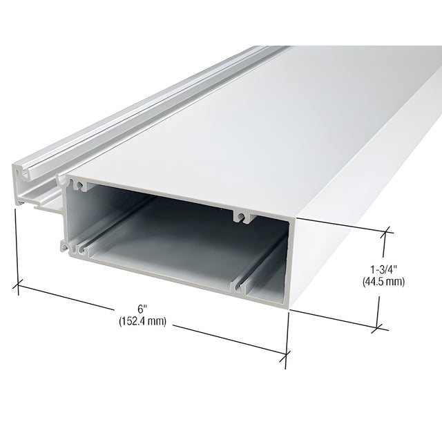 CRL-U.S. Aluminum Horizontal Mullion for 1/4" Glass, White KYNAR® Paint - 24'-2"