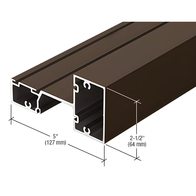 CRL-U.S. Aluminum Horizontal Mullion for 1-5/16" Glass, Dark Bronze/Black Anodized Class 1 - 24'-2"