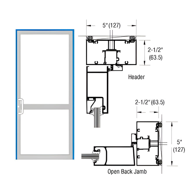 CRL-U.S. Aluminum IG500 Series Custom KYNAR® Paint Custom Up/Over Butt Hinge CVR Door Frame