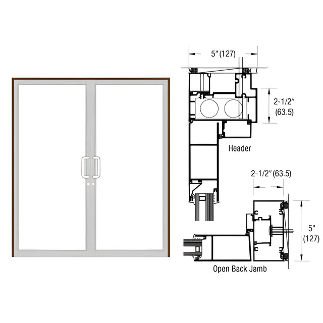 CRL-U.S. Aluminum IG600 Series Bronze Black Anodized Custom Up/Over Door Frame for Geared Hinged and Overhead Concealed Closer