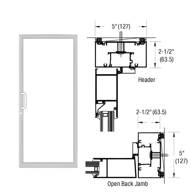 CRL-U.S. Aluminum IG600 Series White KYNAR® Paint Custom Up/Over Butt Hinge Door Frame