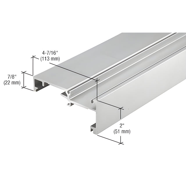 CRL-U.S. Aluminum Inside Glaze Horizontal Mullion - 24'-2", Clear Anodized Class 1