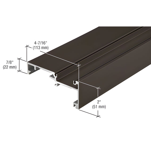 CRL-U.S. Aluminum Inside Glaze Horizontal Mullion - 24'-2", Dark Bronze/Black Anodized Class 1