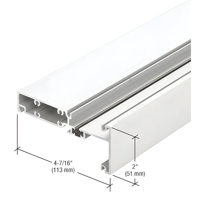 CRL-U.S. Aluminum Intermediate Horizontal Mullion, Thermally Improved, White KYNAR® Paint - 24'-2"