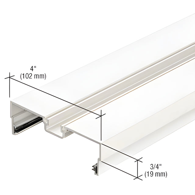 CRL-U.S. Aluminum Male Expansion Mullion with Weatherseal, White KYNAR® Paint- 24'-2"