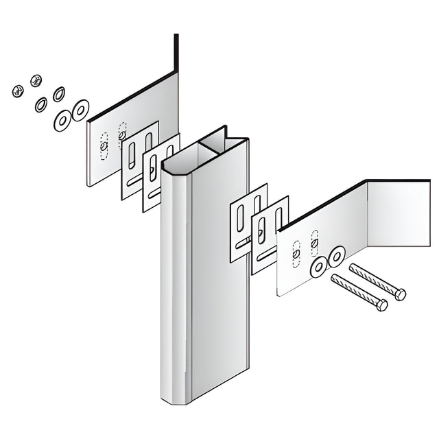 CRL-U.S. Aluminum Mid-Span Anchor for 90º Corner Vertical Mullions- 6/Pk