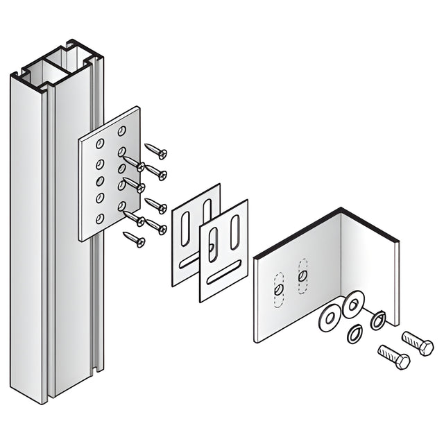 CRL-U.S. Aluminum Mid-Span Anchor for Wall Jamb, IW3250 Series Storm Wall™- 6/Pk